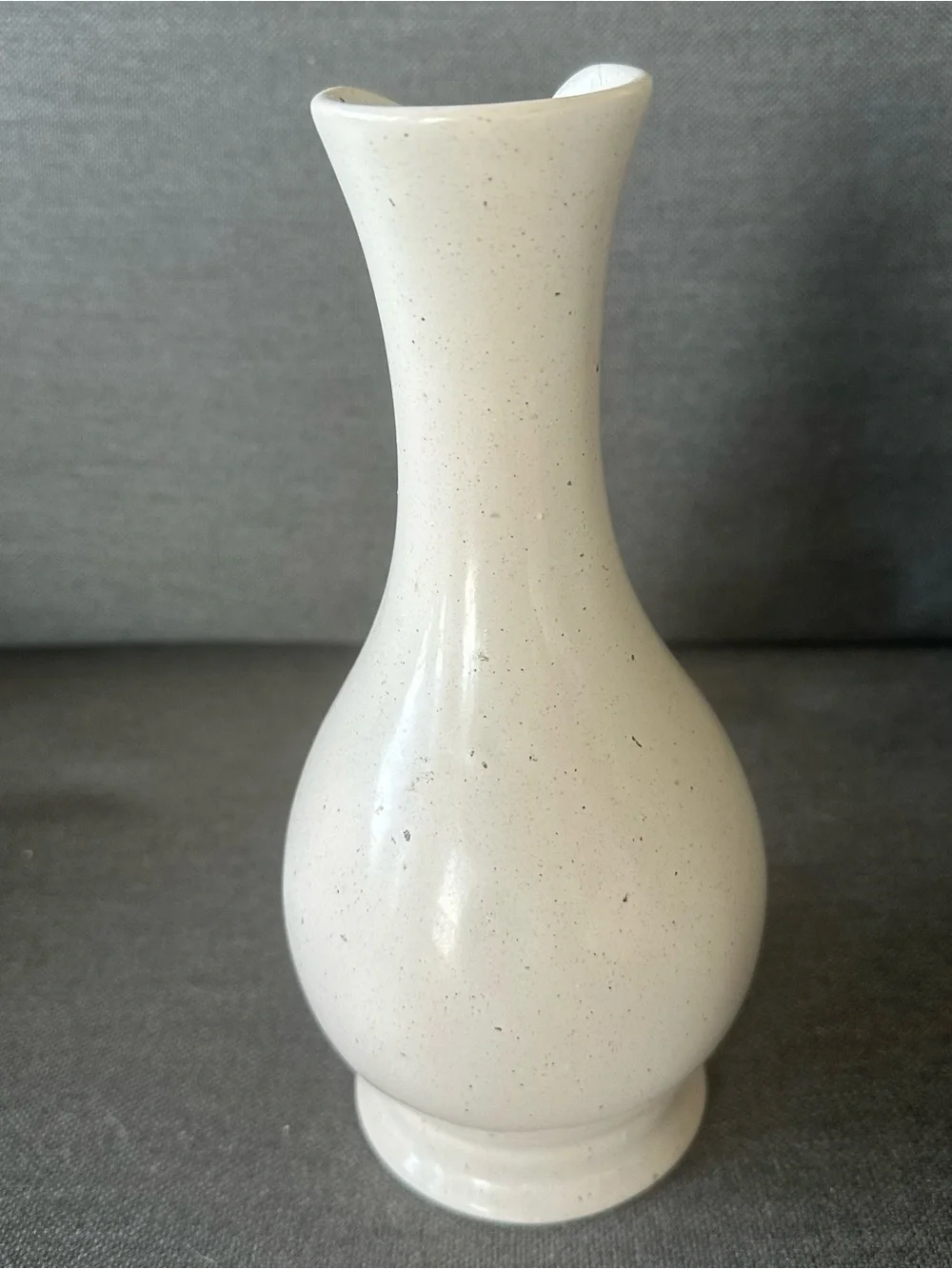Czech Pottery Floral Cutout Cream Green Ceramic Bud Vase Farmhouse Decor